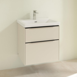 Тумба под раковину Villeroy & Boch Subway 3.0 57,2х57,6 см ДСП/алюминий серый кашемир/черный вулкан C57801VN