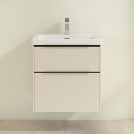 Тумба под раковину Villeroy & Boch Subway 3.0 57,2х57,6 см ДСП/алюминий серый кашемир/черный вулкан C57801VN