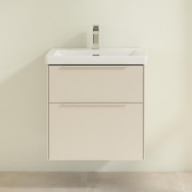 Тумба под раковину Villeroy & Boch Subway 3.0 57,2х57,6 см ДСП/алюминий серый кашемир/монохром C57802VN