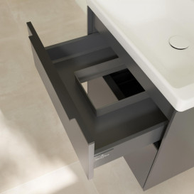 Тумба под раковину Villeroy & Boch Subway 3.0 57,2х57,6 см ДСП/алюминий графит/монохром C57802VR