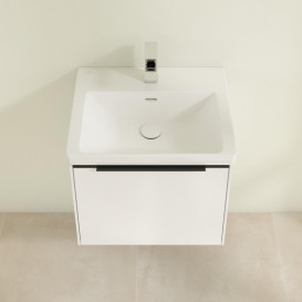 Тумба под раковину Villeroy & Boch Subway 3.0 52,3х42,9 см ДСП/алюминий белый бриллиант/черный вулкан C57901VE