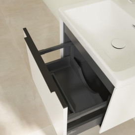 Тумба под раковину Villeroy & Boch Subway 3.0 52,3х42,9 см ДСП/алюминий белый бриллиант/черный вулкан C57901VE