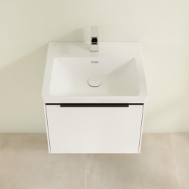 Тумба под раковину Villeroy & Boch Subway 3.0 52,3х42,9 см ДСП/алюминий чистый белый/черный вулкан C57901VF