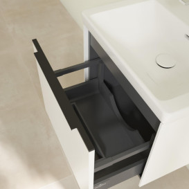 Тумба под раковину Villeroy & Boch Subway 3.0 52,3х42,9 см ДСП/алюминий чистый белый/черный вулкан C57901VF