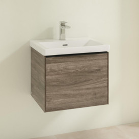 Тумба під раковину Villeroy & Boch Subway 3.0 52,3х42,9 см ДСП/алюміній дуб аризона/чорний вулкан C57901VH