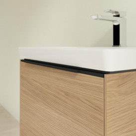 Тумба под раковину Villeroy & Boch Subway 3.0 52,3х42,9 см ДСП/алюминий дуб северный/черный вулкан C57901VJ