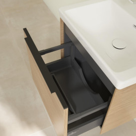 Тумба под раковину Villeroy & Boch Subway 3.0 52,3х42,9 см ДСП/алюминий дуб северный/черный вулкан C57901VJ