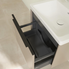 Тумба под раковину Villeroy & Boch Subway 3.0 52,3х42,9 см ДСП/алюминий тауп/черный вулкан C57901VM