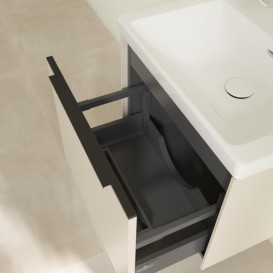 Тумба под раковину Villeroy & Boch Subway 3.0 52,3х42,9 см ДСП/алюминий серый кашемир/черный вулкан C57901VN