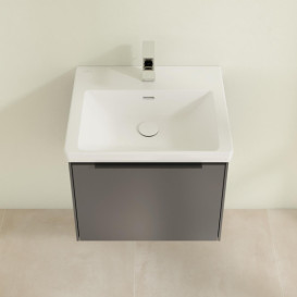 Тумба под раковину Villeroy & Boch Subway 3.0 52,3х42,9 см ДСП/алюминий графит/черный вулканC57901VR