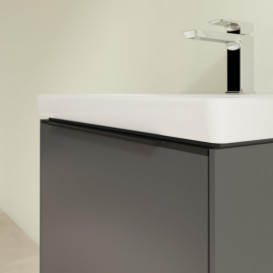 Тумба под раковину Villeroy & Boch Subway 3.0 52,3х42,9 см ДСП/алюминий графит/черный вулканC57901VR