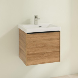 Тумба под раковину Villeroy & Boch Subway 3.0 47,3х42,9 см ДСП/алюминий дуб канзас/черный вулкан C58001RH