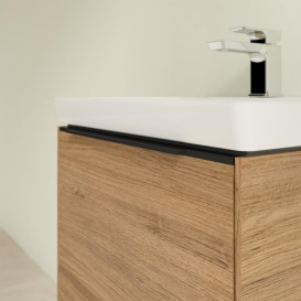 Тумба под раковину Villeroy & Boch Subway 3.0 47,3х42,9 см ДСП/алюминий дуб канзас/черный вулкан C58001RH