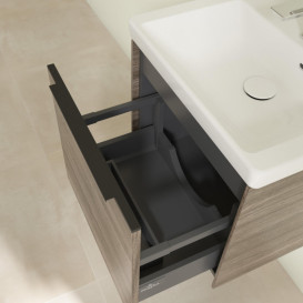 Тумба под раковину Villeroy & Boch Subway 3.0 47,3х42,9 см ДСП/алюминий дуб каменный/черный вулкан C58001RK