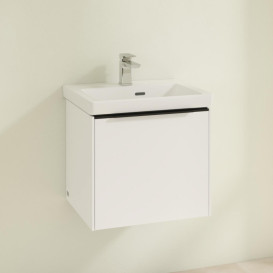 Тумба под раковину Villeroy & Boch Subway 3.0 47,3х42,9 см ДСП/алюминий белый бриллиант/черный вулкан C58001VE