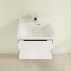 Тумба под раковину Villeroy & Boch Subway 3.0 47,3х42,9 см ДСП/алюминий белый бриллиант/черный вулкан C58001VE