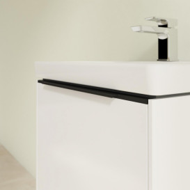 Тумба под раковину Villeroy & Boch Subway 3.0 47,3х42,9 см ДСП/алюминий белый бриллиант/черный вулкан C58001VE