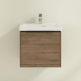 Тумба под раковину Villeroy & Boch Subway 3.0 47,3х42,9 см ДСП/алюминий дуб аризона/черный вулкан C58001VH