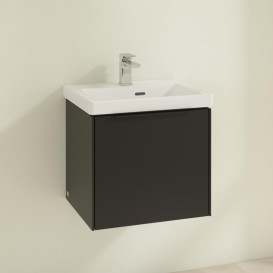 Тумба под раковину Villeroy & Boch Subway 3.0 47,3х42,9 см ДСП/алюминий черный вулкан/черный вулкан C58001VL