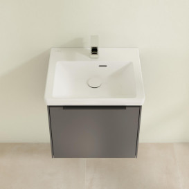 Тумба под раковину Villeroy & Boch Subway 3.0 47,3х42,9 см ДСП/алюминий графит/черный вулкан C58001VR