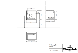 Тумба под раковину Villeroy & Boch Subway 3.0 47,3х42,9 см ДСП/алюминий тауп/монохром C58002VM