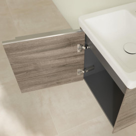 Тумба под раковину Villeroy & Boch Subway 3.0 42,3х42,9 см ДСП/алюминий дуб каменный C58100RK