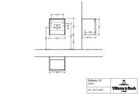 Тумба под раковину Villeroy & Boch Subway 3.0 42,3х42,9 см ДСП/алюминий тауп C58100VM