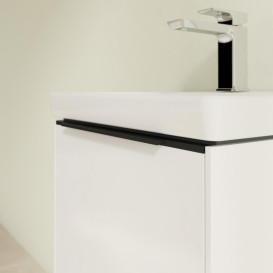 Тумба під раковину Villeroy & Boch Subway 3.0 42,3х42,9 см ДСП/алюміній білий діамант/чорний вулкан C58101VE