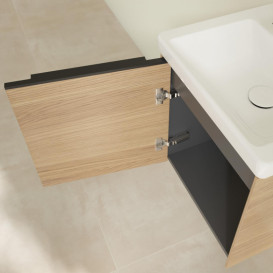 Тумба под раковину Villeroy & Boch Subway 3.0 42,3х42,9 см ДСП/алюминий дуб северный/черный вулкан C58101VJ