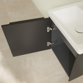 Тумба под раковину Villeroy & Boch Subway 3.0 42,3х42,9 см ДСП/алюминий черный вулкан/черный вулкан C58101VL