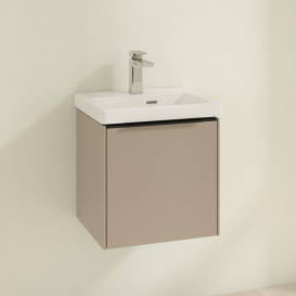 Тумба под раковину Villeroy & Boch Subway 3.0 42,3х42,9 см ДСП/алюминий тауп/черный вулкан C58101VM