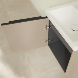 Тумба под раковину Villeroy & Boch Subway 3.0 42,3х42,9 см ДСП/алюминий тауп/черный вулкан C58101VM