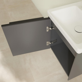 Тумба под раковину Villeroy & Boch Subway 3.0 42,3х42,9 см ДСП/алюминий графит/черный вулкан C58101VR