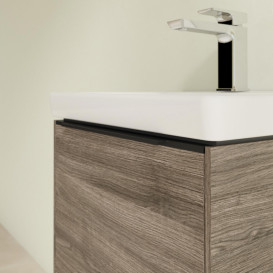 Тумба під раковину Villeroy & Boch Subway 3.0 42,3х42,9 см ДСП/алюміній дуб аризона/чорний вулкан C58201VH