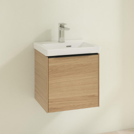 Тумба под раковину Villeroy & Boch Subway 3.0 42,3х42,9 см ДСП/алюминий дуб северный/черный вулкан C58201VJ