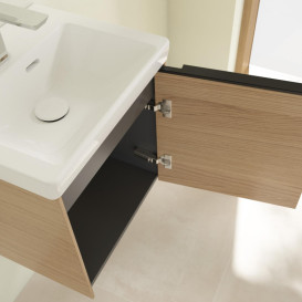 Тумба под раковину Villeroy & Boch Subway 3.0 42,3х42,9 см ДСП/алюминий дуб северный/черный вулкан C58201VJ