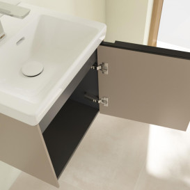 Тумба под раковину Villeroy & Boch Subway 3.0 42,3х42,9 см ДСП/алюминий тауп/черный вулкан C58201VM