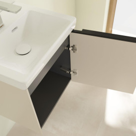 Тумба под раковину Villeroy & Boch Subway 3.0 42,3х42,9 см ДСП/алюминий серый кашемир/черный вулкан C58201VN