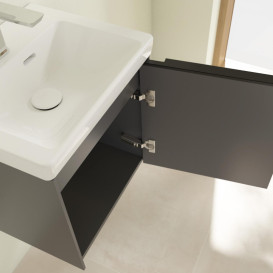 Тумба под раковину Villeroy & Boch Subway 3.0 42,3х42,9 см ДСП/алюминий графит/черный вулкан C58201VR