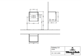Тумба под раковину Villeroy & Boch Subway 3.0 42,3х42,9 см ДСП/алюминий тауп/монохром C58202VM