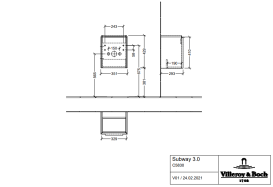 Тумба под раковину Villeroy & Boch Subway 3.0 35,1х42,9 см ДСП/алюминий дуб северный C58300VJ