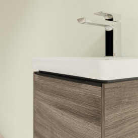 Тумба під раковину Villeroy & Boch Subway 3.0 35,1х42,9 см ДСП/алюміній дуб кам'яний/чорний вулкан C58301RK