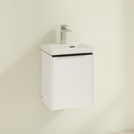 Тумба под раковину Villeroy & Boch Subway 3.0 35,1х42,9 см ДСП/алюминий чистый белый/черный вулкан C58301VF