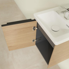 Тумба под раковину Villeroy & Boch Subway 3.0 35,1х42,9 см ДСП/алюминий дуб северный/черный вулкан C58301VJ