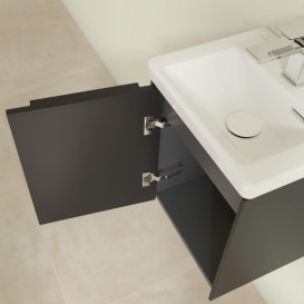 Тумба под раковину Villeroy & Boch Subway 3.0 35,1х42,9 см ДСП/алюминий черный вулкан/черный вулкан C58301VL