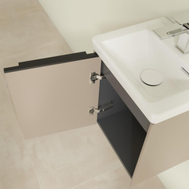 Тумба под раковину Villeroy & Boch Subway 3.0 35,1х42,9 см ДСП/алюминий тауп/черный вулкан C58301VM