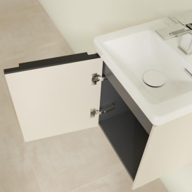 Тумба під раковину Villeroy & Boch Subway 3.0 35,1х42,9 см ДСП/алюміній сірий кашемір/чорний вулкан C58301VN