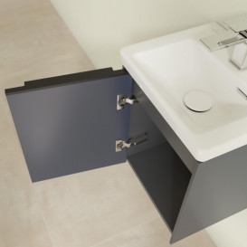 Тумба під раковину Villeroy & Boch Subway 3.0 35,1х42,9 см ДСП/алюміній морський синій/чорний вулкан C58301VQ