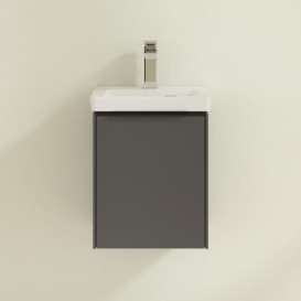 Тумба под раковину Villeroy & Boch Subway 3.0 35,1х42,9 см ДСП/алюминий графит/черный вулкан C58301VR