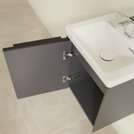 Тумба под раковину Villeroy & Boch Subway 3.0 35,1х42,9 см ДСП/алюминий графит/черный вулкан C58301VR